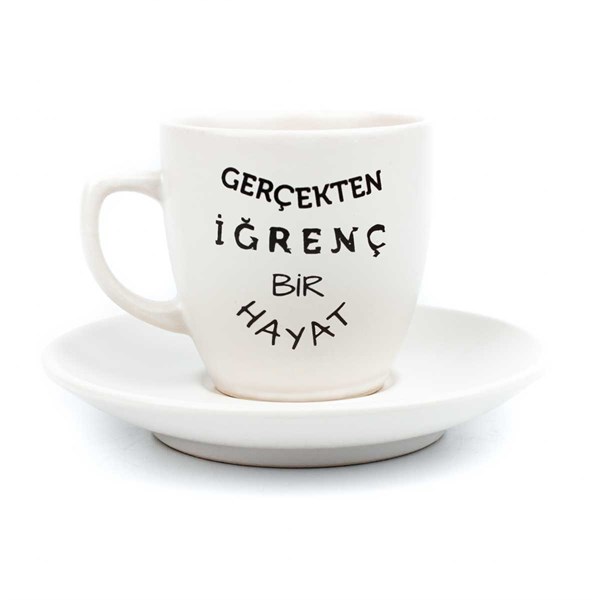 Gerçekten İğrenç Bir Hayat Krem Türk Kahvesi Fincanı