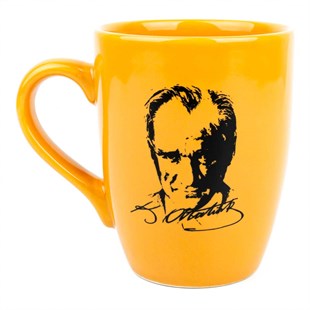 Atatürk Portre Sarı Parlak Oval Kupa