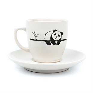 Bambulu Panda Krem Türk Kahvesi Fincanı