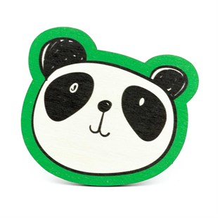 Çizim Panda Ahşap Bardak Altlığı