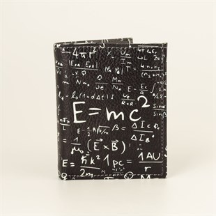 E=mc2 Yazılı Siyah Deri Kartlık
