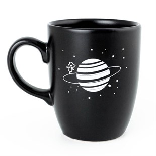 Satürn & Kız Siyah Oval Kupa